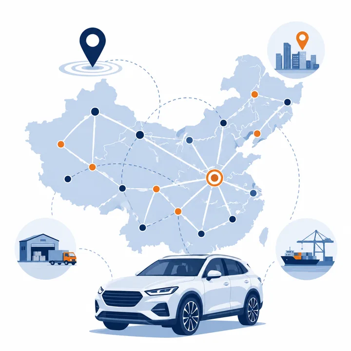 China-wide vehicle network illustration