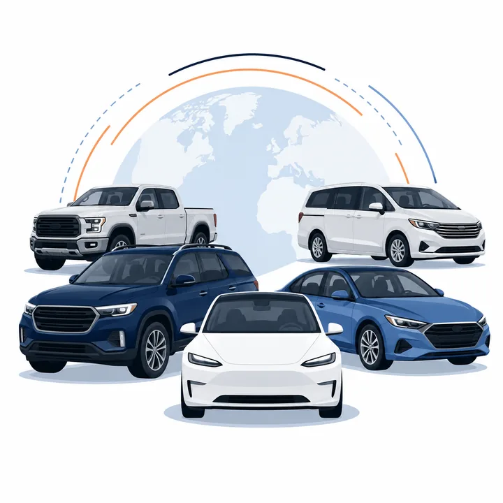 Multi-brand vehicle supply illustration