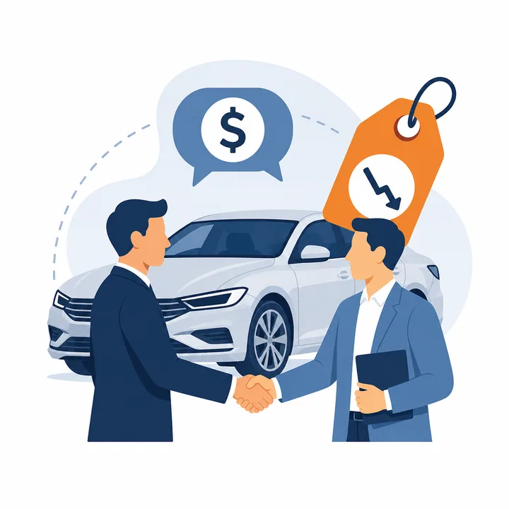 Negotiation support for used car purchase illustration